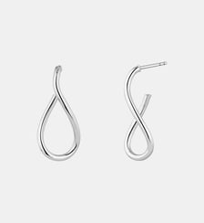 Boucles d’oreilles à anneau ondulé moyen en argent 925 Aristocrazy
