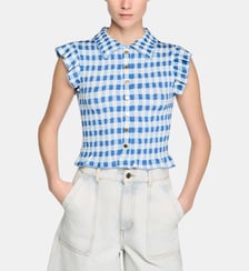 T-shirt smocké vichy Sandro