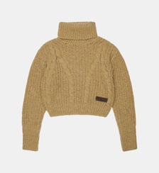 Col roulé à motif torsadé avec logo Dsquared2