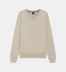 Pull à col V en coton BOSS