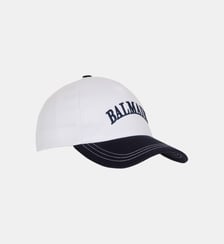 Casquette bicolore en coton Balmain