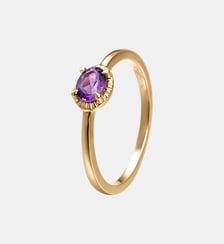 Anneau en argent 925 doré 18K avec une pierre améthyste violette Aristocrazy