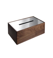 Walnut and Steel Tissue Box - ESSENTIEL Christofle