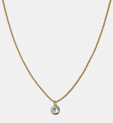 Collier bicolore en argent 925 plaqué en or jaune 18K avec topaze blanche Aristocrazy