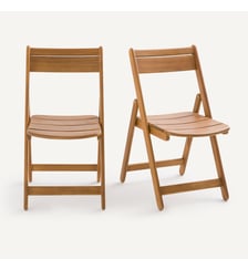 Lot de 2 chaises de jardin pliantes, en acacia massif AM.PM