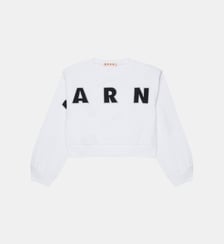 Sweat-shirt court à col ras du cou avec logo Marni Patch brodé Marni