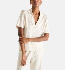 Top col polo en tricot Laurence Tavernier
