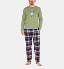 Pyjama en jersey épais et flanelle de coton - Pilier de la Nuit Arthur