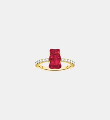 Bague avec Ours d'or  rouge Thomas Sabo