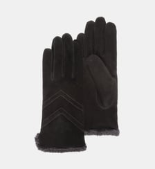 Gants tactiles en cuir de chèvre velours - doublés micro fausse fourrure Isotoner
