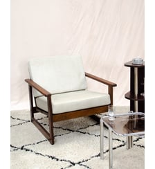 Fauteuil en pin et tissu Jakob N°1445 - Produit chiné Debongout