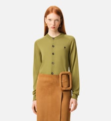 Cardigan Col Rond Avec Ami De Coeur en Laine AMI Paris