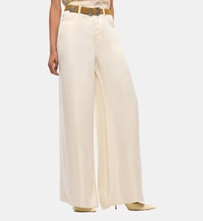 Pantalon palazzo en sergé peau de pêche Pinko