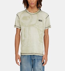 T-shirt en chanvre et coton à imprimé intégral Diesel