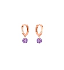 Mini Créoles CONFETTI - Améthystes, poids total 0,50ct approx. - Or rose 750‰ La Brune & La Blonde