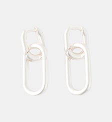 Boucles d'oreilles anneaux rectangulaires argentés Balaboosté