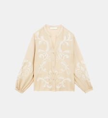 Blouse manches longues col v imprimé broderie BEYTA La Petite Etoile