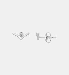 Boucles d'oreilles puces Envolée en Argent avec diamant blanc La Garçonne Diamant