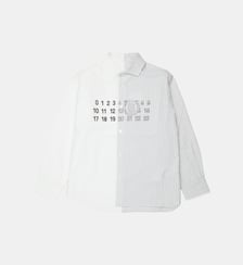 Chemise asymétrique à double motif MM6 Maison Margiela