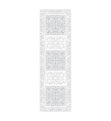 Chemin de table pur coton bio antitache motif jacquard blanc Alexandrine neige Garnier Thiebaut