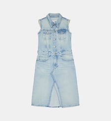 Robe en denim sans manches effet délavé MM6 Maison Margiela