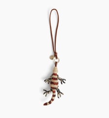 Bijou de sac lézard en raphia naturel et cuir lisse végétal Le Tanneur