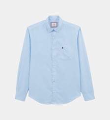 Chemise manches longues en coton oxford ganse tricolore Serge Blanco