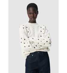 Pull tricot torsades et décor oeillets Ikks