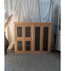 Vaisselier vitré bois brut Maximilien N°380- Produit chiné Debongout