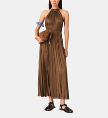 Robe longue plissée Maje