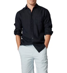 Chemise unie slim en lin manches longues Coromandel unisexe Rodd & Gunn