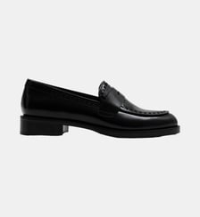 Caruso - Mocassins En Cuir Brossé Noir Parallèle