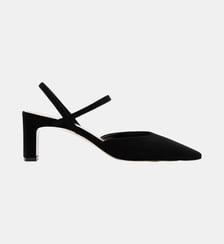 Pinto - Slingback En Cuir Chèvre Velours Noir Parallèle
