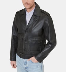 Blouson boutonné en cuir The Kooples