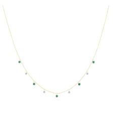 Collier Mini Rivière - Emeraudes et Diamants - Or jaune 750‰ La Brune & La Blonde