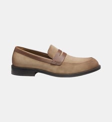 Mocassins en cuir suédé avec finitions en cuir BOSS