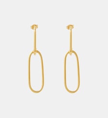Boucles d'oreilles longues double anneaux acier inoxydable doré Balaboosté