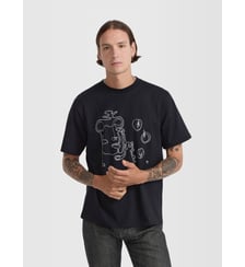 t-shirt Mark en jersey de coton artiste Jean-Christophe Bisson blanc Agnès b.