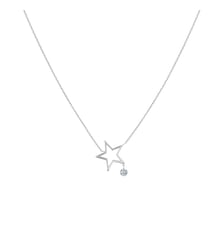 Collier POP MON ÉTOILE - Diamant 0,12ct - Or blanc 750‰ La Brune & La Blonde