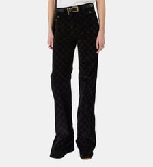 Pantalon flare en velours à monogramme - ANNA Gerard Darel