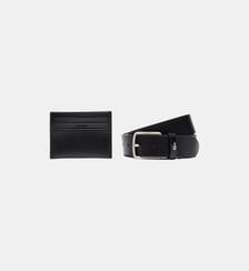 Coffret ceinture en cuir et porte-cartes Lacoste