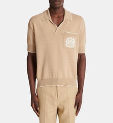 Polo brodé Balmain Écusson en maille Balmain