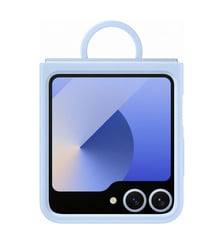 Coque Z Flip6 silicone Bleu avec anneau Samsung