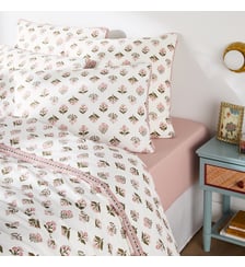 Housse de couette en coton lavé, imprimé fleurs La Redoute Interieurs