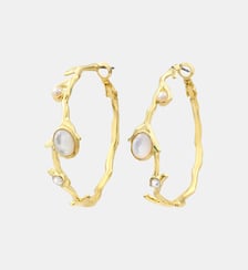 Boucles d'oreilles créoles Océane  doré à l'or fin - Oceane Satellite