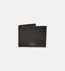 Portefeuille horizontal en cuir de vachette bleu marine foncé Biarritz Serge Blanco