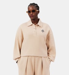 Sweatshirt polo oversize côtelé Lacoste