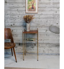 Table d'appoint en bois et métal Hanna N°1346- Produit chiné Debongout