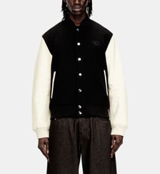 Blouson aviateur en mélange de laine et cuir Diesel