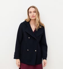 Manteau gcorto - Motif uni - Laine recyclee Caroll